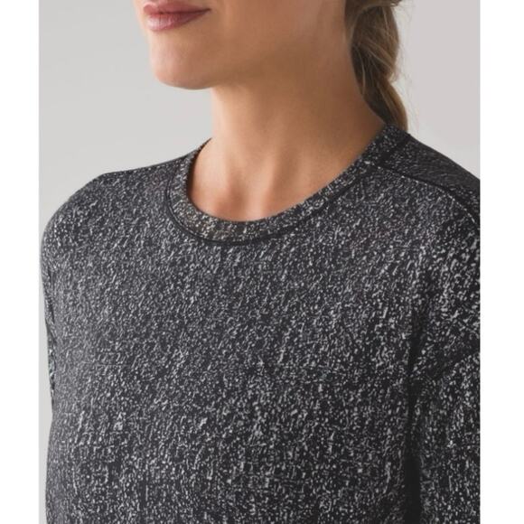 Lululemon Outrun Long Sleeve Suited Print White Black - Picture 10 of 12